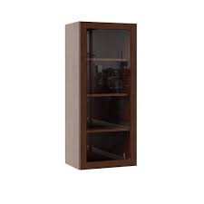 Hampton Bay Designer Series Soleste Assembled 18x42x12 In Wall Kitchen Cabinet With Glass Door In Spice