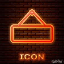 Glowing Neon Signboard Hanging Icon
