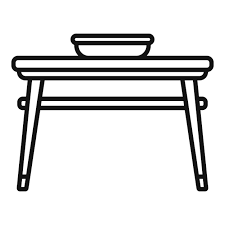 Metal Outdoor Table Icon Outline Vector