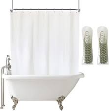 White Shower Curtain For Clawfoot Tub