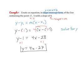 Creating Equations Using Point Slope