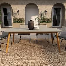 Decmode 30 X 79 Brown Wood Modern Outdoor Dining Table
