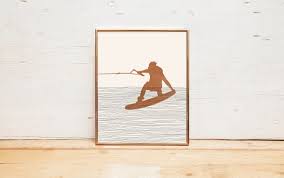 Boho Wakeboarder Print Wakeboarder Wall