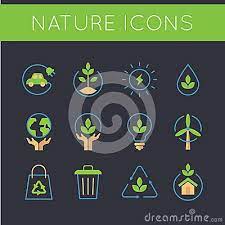 Beauty Of Nature With Green Icons