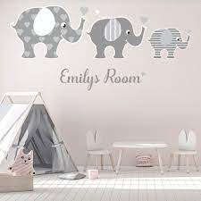 Grey Elephants Nursery Wall Sticker