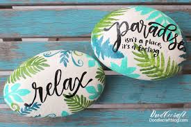 Tropical Ferns Paradise Painted Rocks