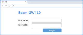 beam gw410 default login ip default