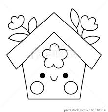 White Kawaii Birdhouse Icon
