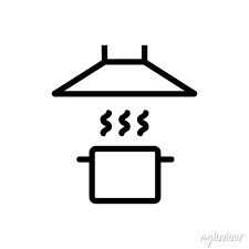 Pots And Range Hood Icon Vector Pairs
