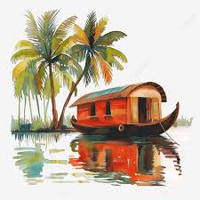 Kerala House Boat In Backwater Color