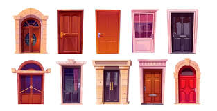 Vector House Front Door Cartoon