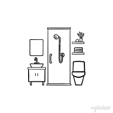Bathroom Hand Drawn Outline Doodle Icon