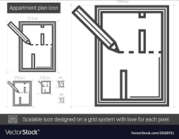 Apartment Plan Line Icon Royalty Free