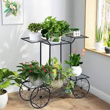Flower Cart Metal Garden Plant Stand