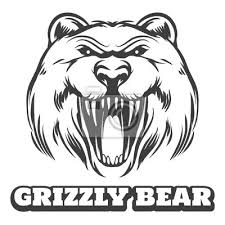 Bear Head Logo Grizzly Bear Icon With
