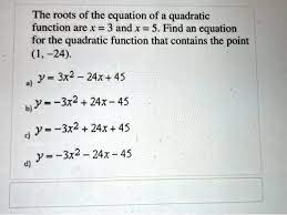 Equation Of A Quadratic Function