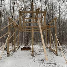 post and beam cabin construction