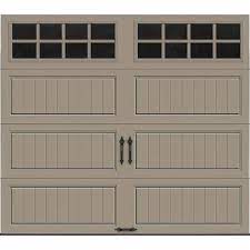 Clopay Gallery Collection 8 Ft X 7 Ft 18 4 R Value Intellicore Insulated Sandtone Garage Door With Sq24 Window 111210