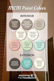 Mid Century Modern Paint Color Palettes