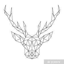 Sticker Polygonal Deer Head Creative
