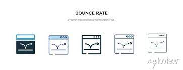 Bounce Rate Icon In Diffe Style