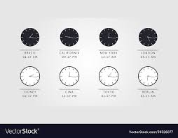 Night Clock For Time Zones Vector Image