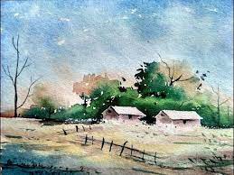 Simple Watercolor Landscape Painting