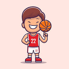Boy Playing Basketball Cartoon People