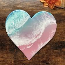 Heart Wall Art Pink And Turquoise