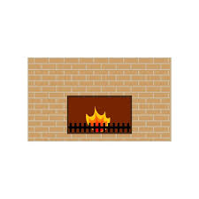Cartoon Fireplace Icon Vector