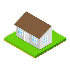 Small House Icon Isometric Ilration