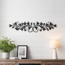 Metal Olive Branch Black Wall Decor