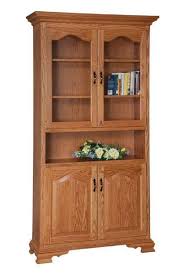 Solid Wood Bookcase With Top And Bottom