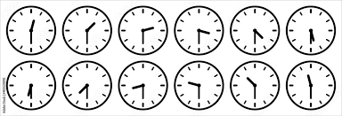 Time And Clock Icon Set Half Past Of