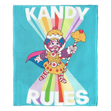 Hasbro Candyland Silk Touch Throw Blanket Kandy Rules