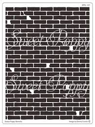 Sweet Poppy Stencil Brick Wall