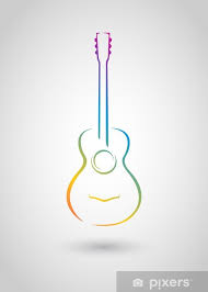 Shower Curtain Acoustic Guitar Vector