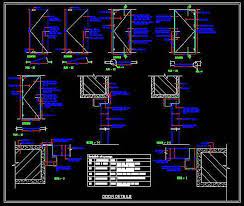 Glass And Flush Door Design Dwg Detail