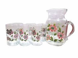 Flower Printed Glass Jug Set At Rs 200
