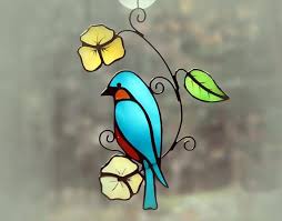 Bluebird Stained Glass Suncatcher