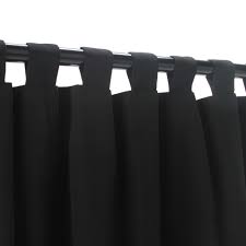 Black Sunbrella Outdoor Curtains With Tabs