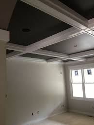 Our Newly Painted Coffered Ceilings