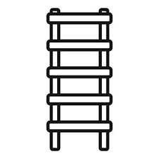 Worker Ladder Icon Outline Vector Wood