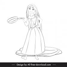 Rapunzel Cartoon Character Icon Funny