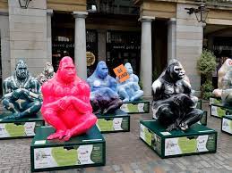 Gorilla Sculptures Popped Up In London