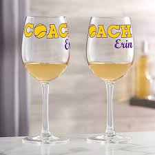 Coach Personalized 12 Oz White Wine Glass