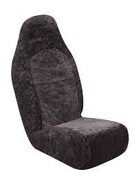 Sheepskin Low Back Black Seat Cover