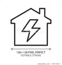 Electricity Pixel Perfect Linear Icon
