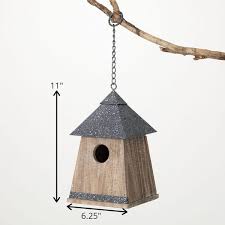 Wood Gray Single Birdhouse Gray