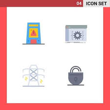 4 User Interface Flat Icon Pack Of